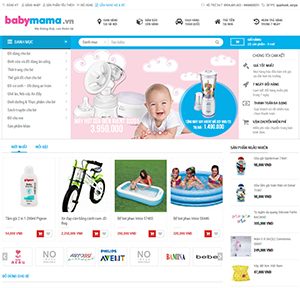 Thiết kế website siêu thị đồ dùng mẹ và bé